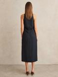 Reiss Pari Sleeveless Midi Dress, Navy