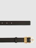 Reiss Hazel Buckle Leather Belt, Black