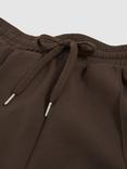 Reiss Joanna Seam Sweat Shorts, Chocolate