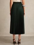 Reiss Seren Pleated Midi Skirt, Dark Green