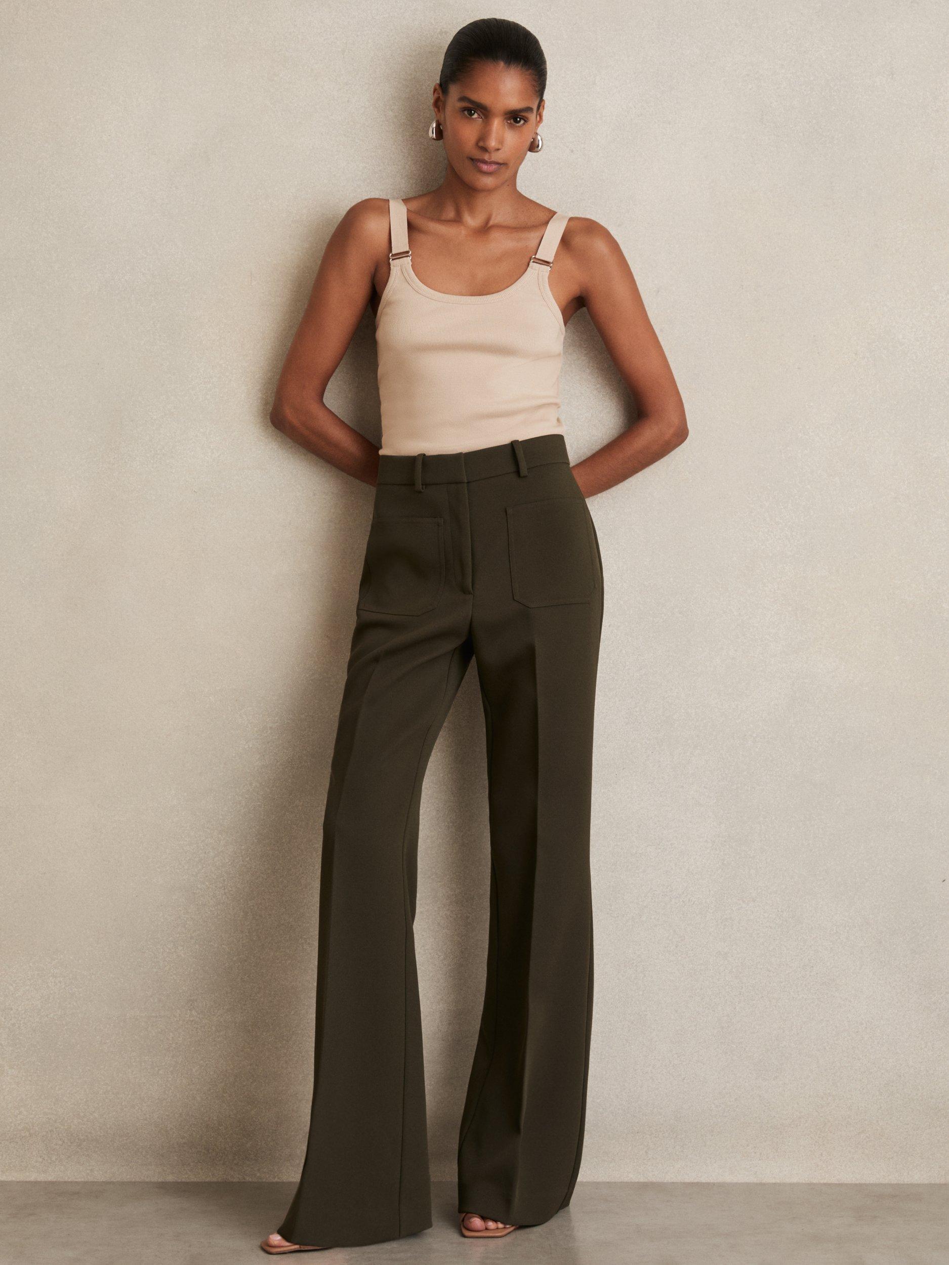 Product image 1 of 5, which shows Reiss Isabella Cotton Blend Adjustable Vest Top, Neutral, XS