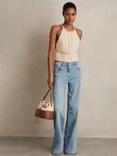 Reiss May Crochet Cotton Cropped Vest Top