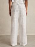 Reiss Poppy Broderie Anglaise Trousers, White