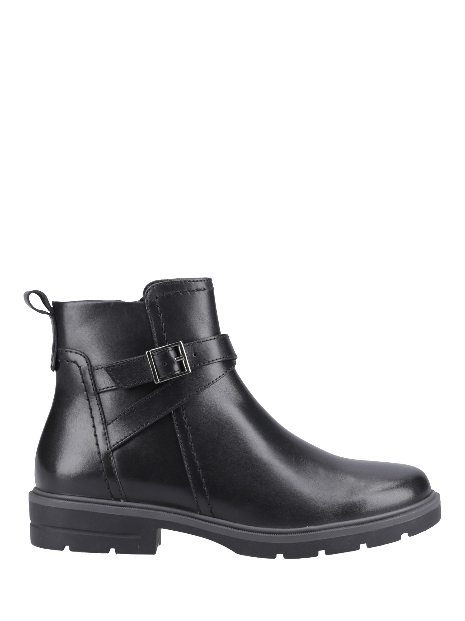 Product image 1 of 4, which shows Hush Puppies Tove Leather Ankle Boots, Black, 3