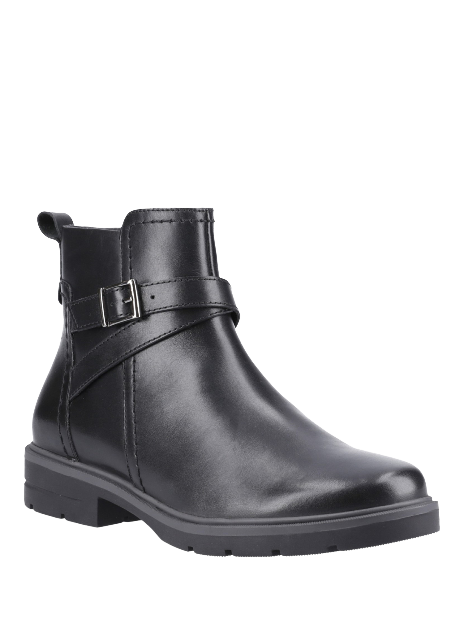 Product image 2 of 4, which shows Hush Puppies Tove Leather Ankle Boots, Black, 3