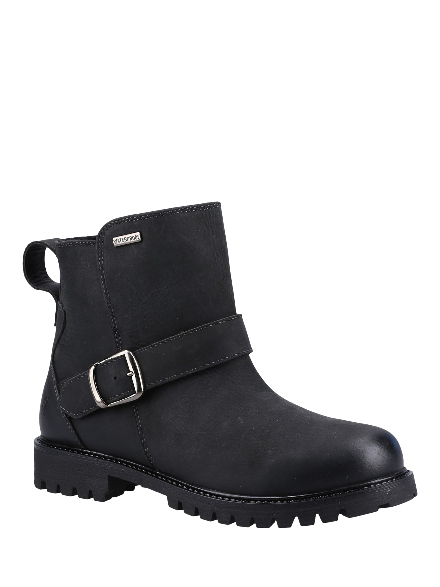 Product image 2 of 4, which shows Hush Puppies Wakely Leather Ankle Boots, Black, 3