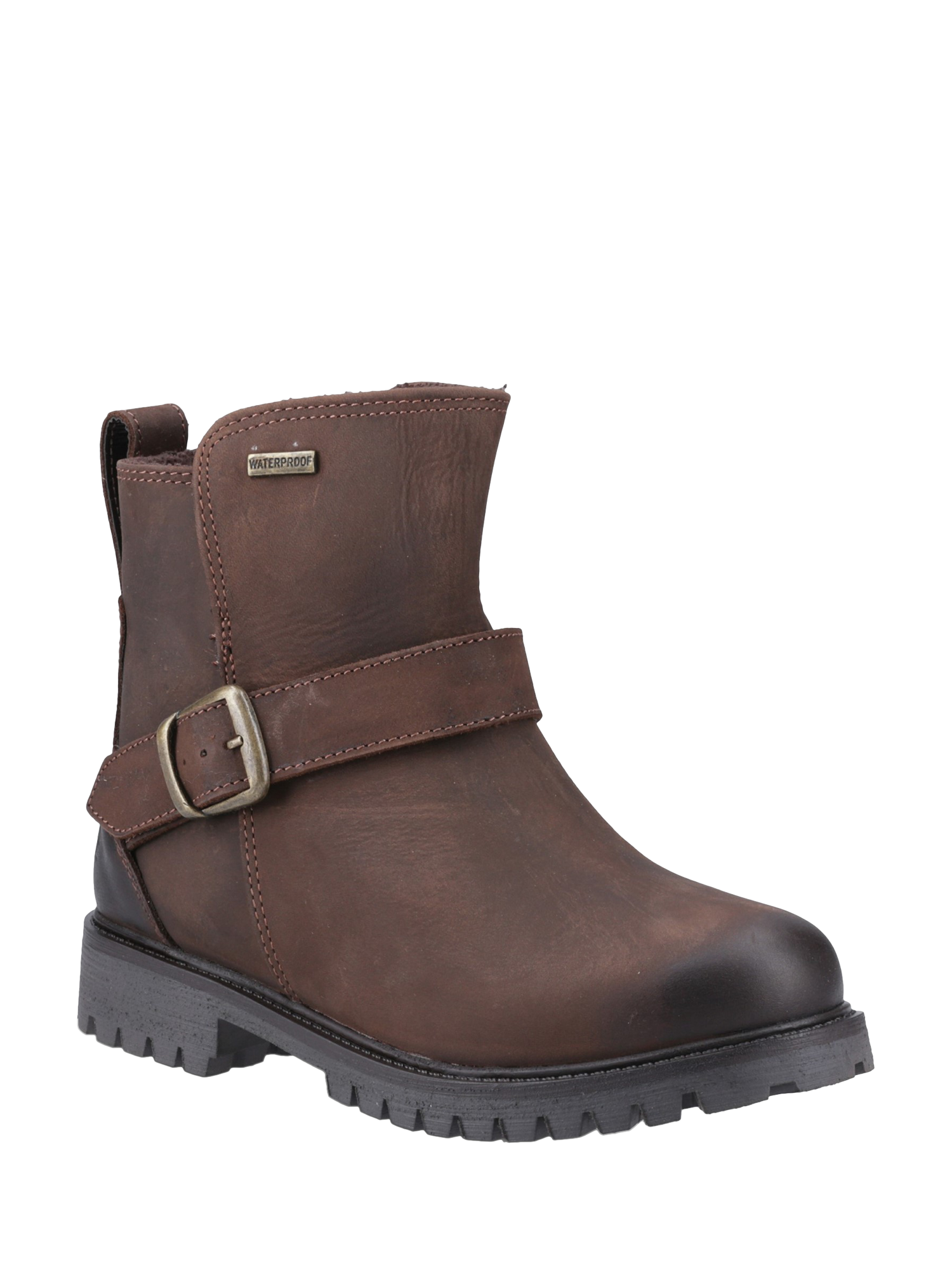 Product image 2 of 4, which shows Hush Puppies Wakely Leather Ankle Boots, Brown, 3