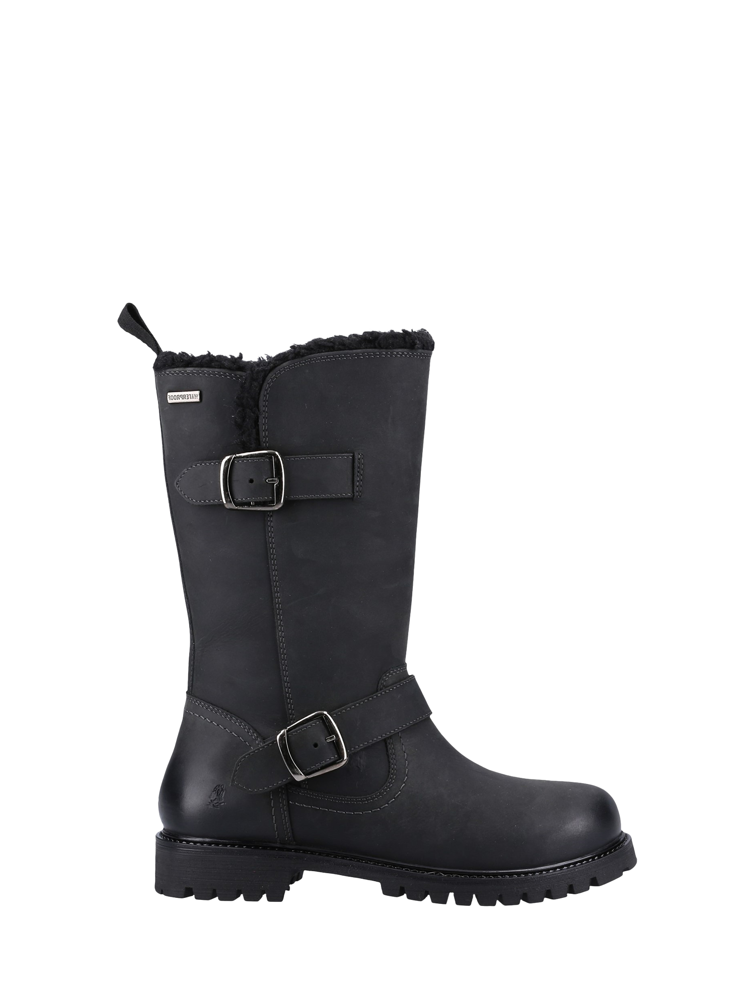 Product image 1 of 4, which shows Hush Puppies Winnie Leather Waterproof Calf Boots, Black, 3