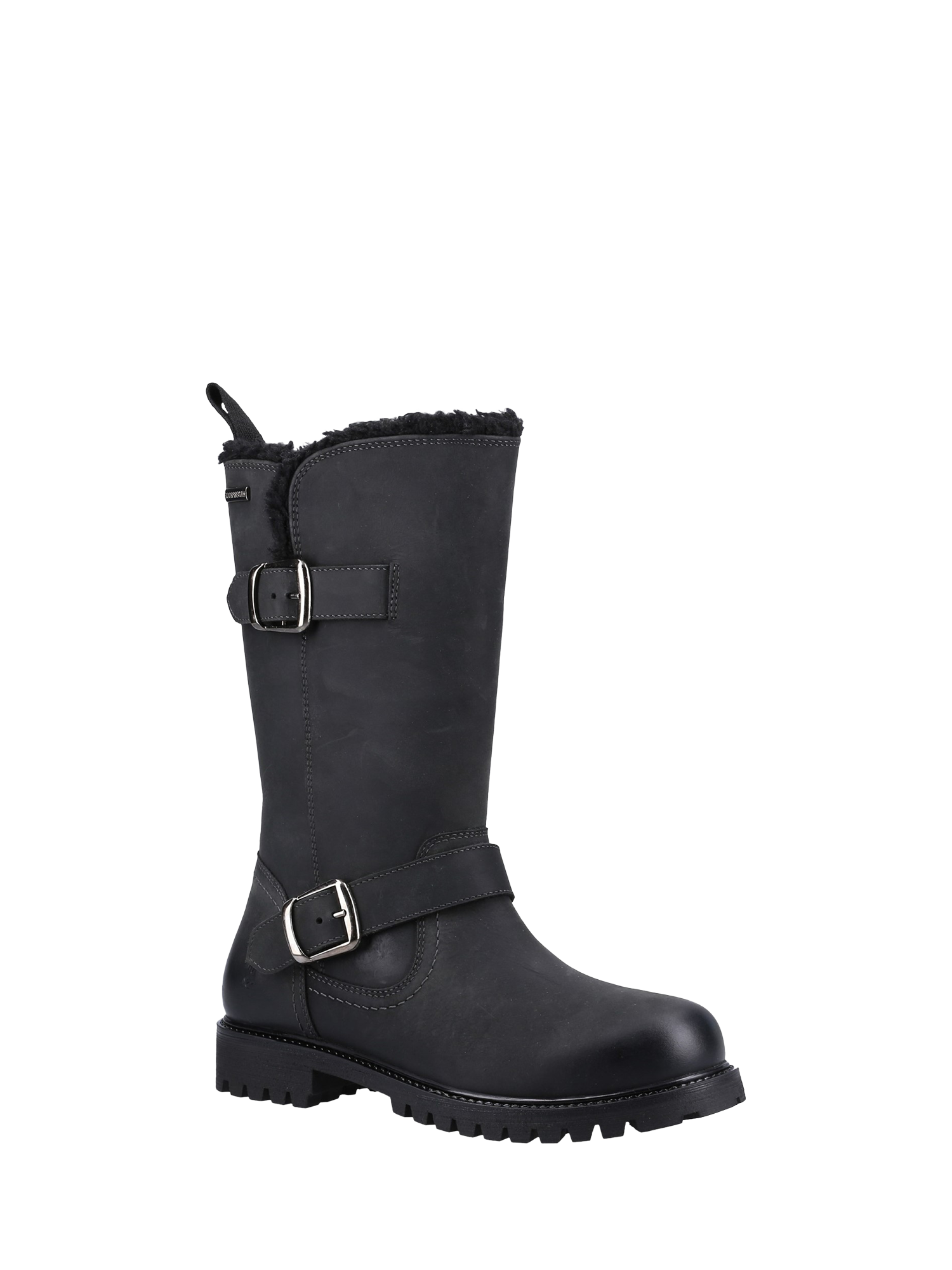 Product image 2 of 4, which shows Hush Puppies Winnie Leather Waterproof Calf Boots, Black, 3