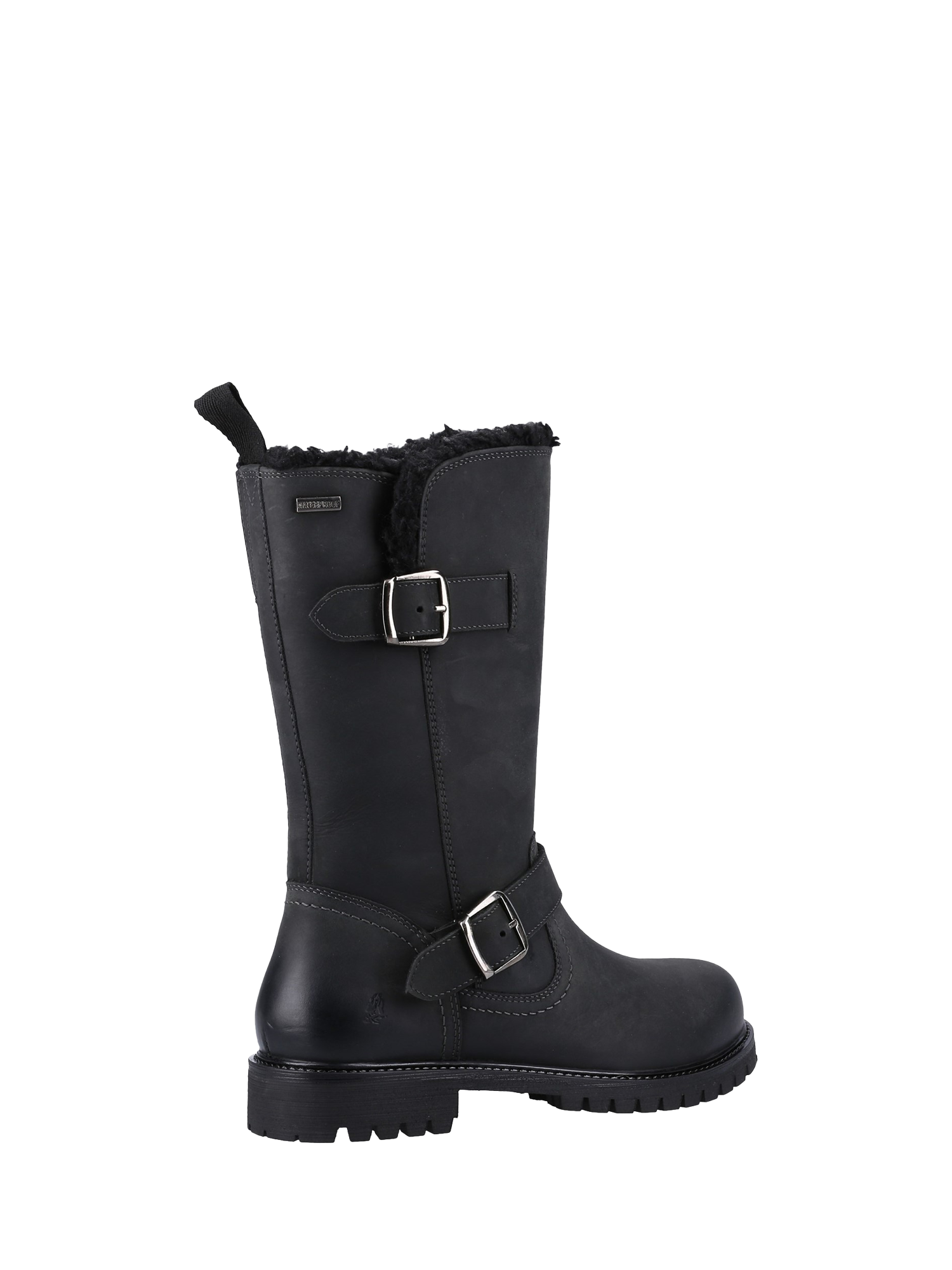 Product image 3 of 4, which shows Hush Puppies Winnie Leather Waterproof Calf Boots, Black, 3