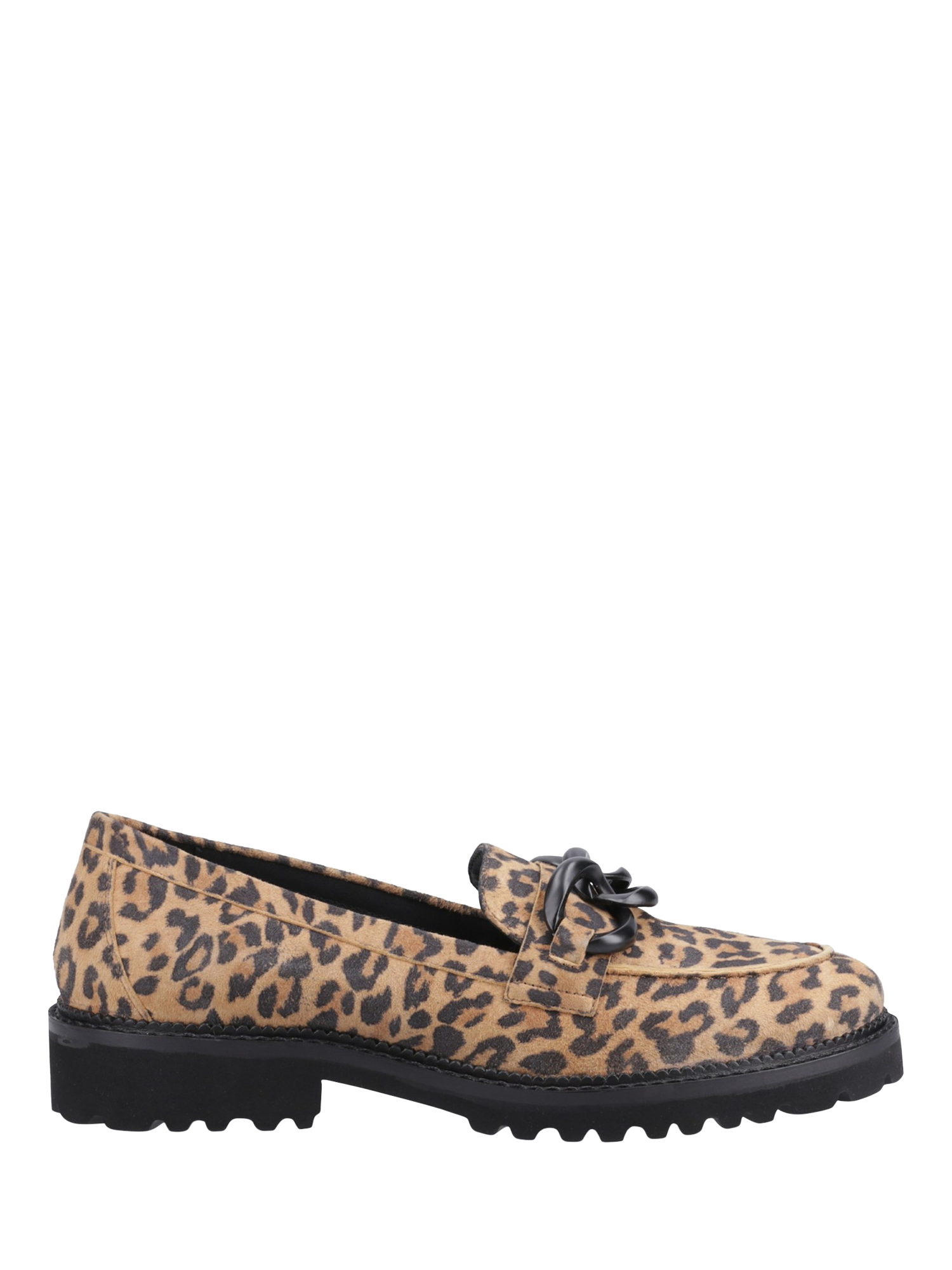 Product image 1 of 4, which shows Hush Puppies Gianna Leopard Print Loafers, Tan, 3