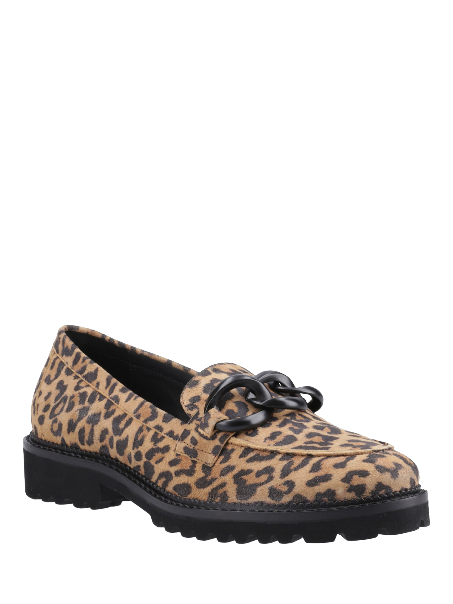 Product image 2 of 4, which shows Hush Puppies Gianna Leopard Print Loafers, Tan, 3