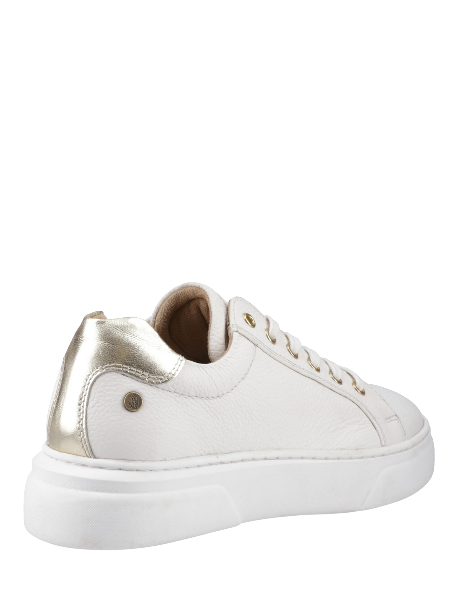 Product image 3 of 4, which shows Hush Puppies Kathryn Leather Lace Up Trainers, White, 3
