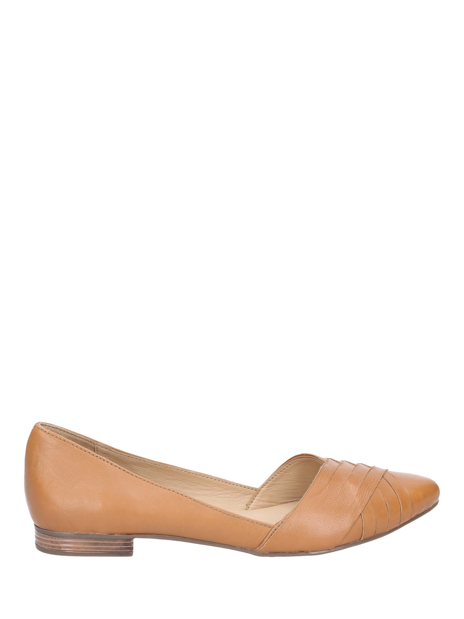 Product image 1 of 4, which shows Hush Puppies Marley Leather Ballerina Pumps, Tan, 3