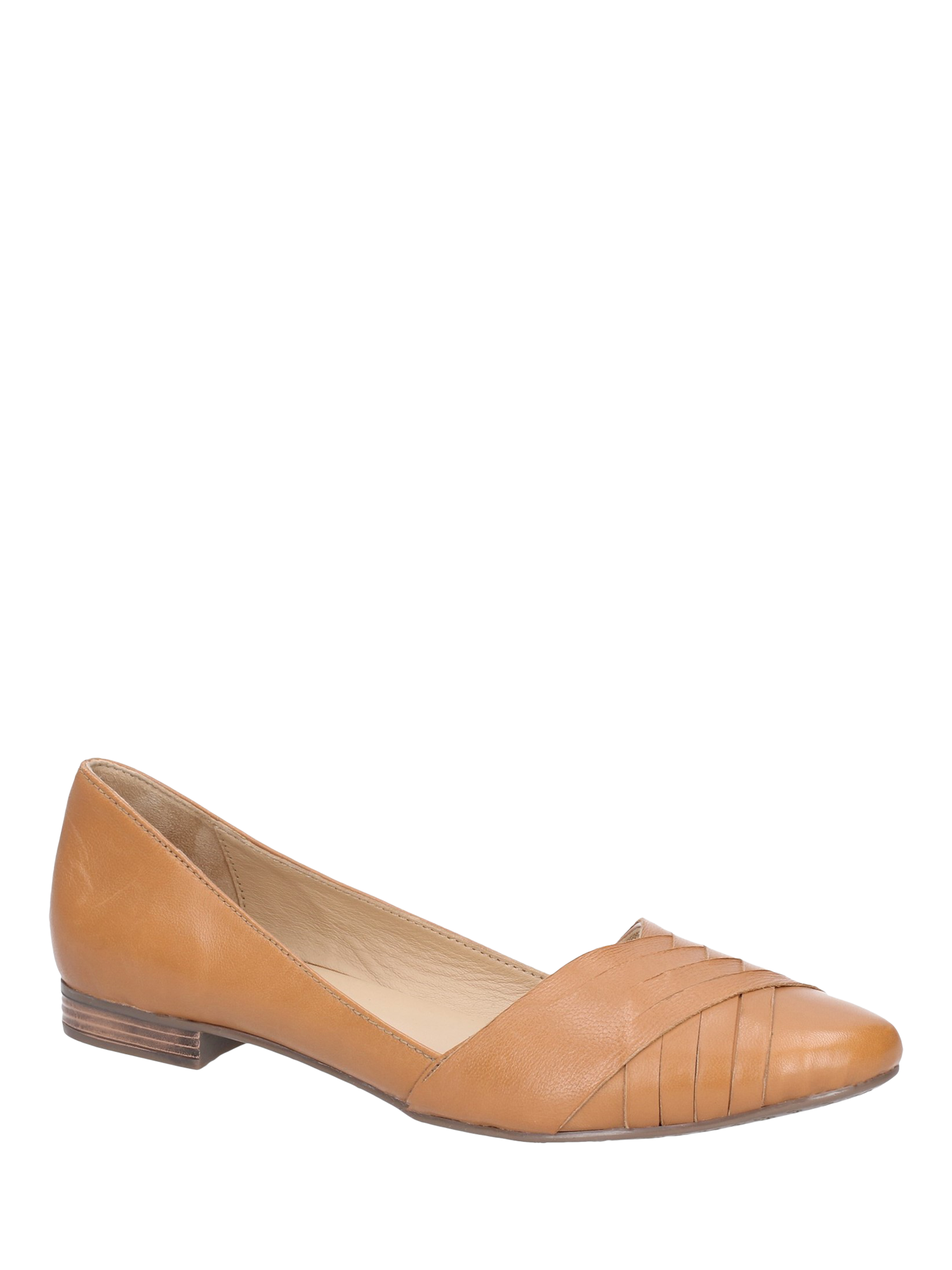 Product image 2 of 4, which shows Hush Puppies Marley Leather Ballerina Pumps, Tan, 3