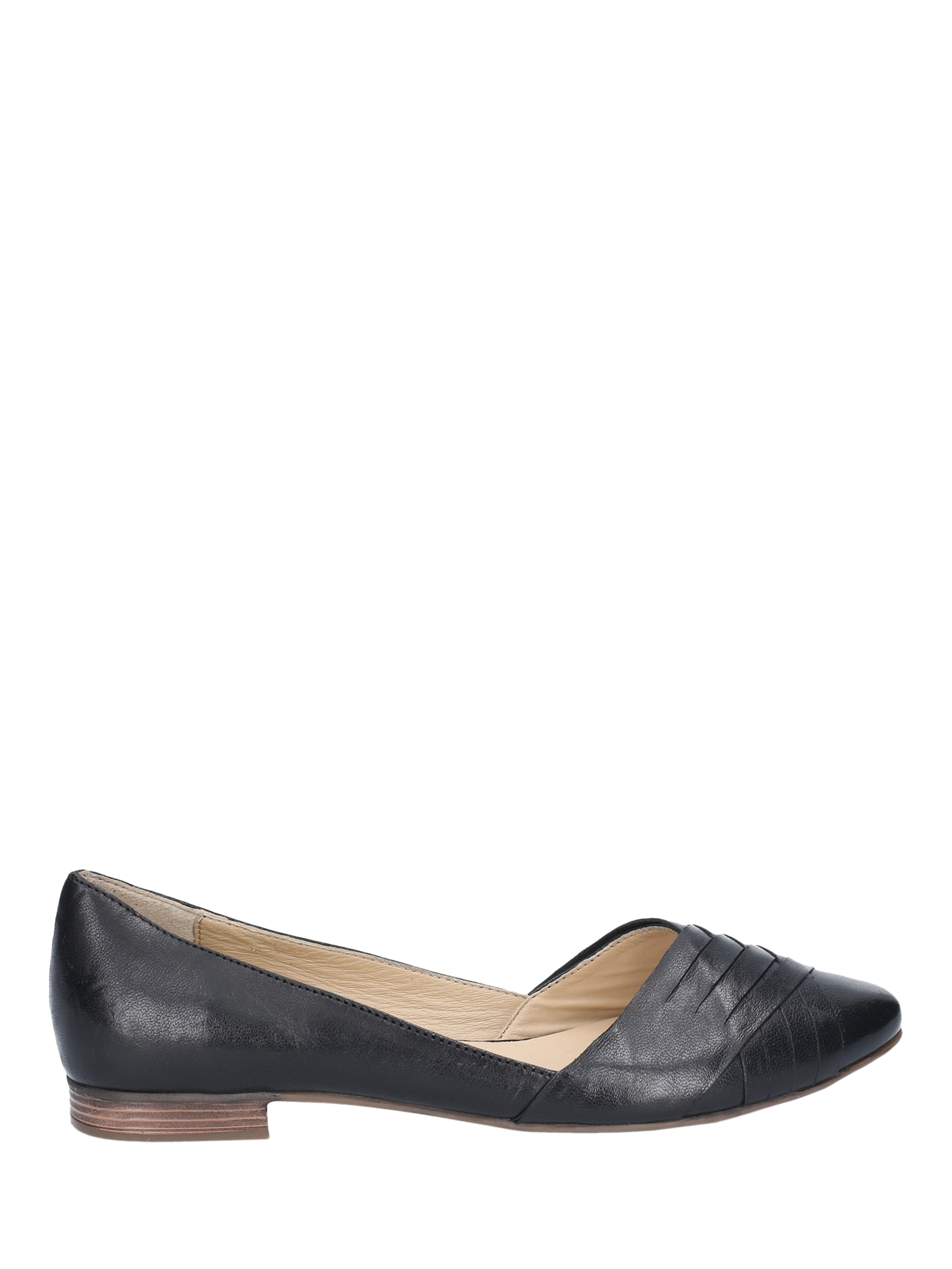 Product image 1 of 4, which shows Hush Puppies Marley Leather Ballerina Pumps, Black, 3