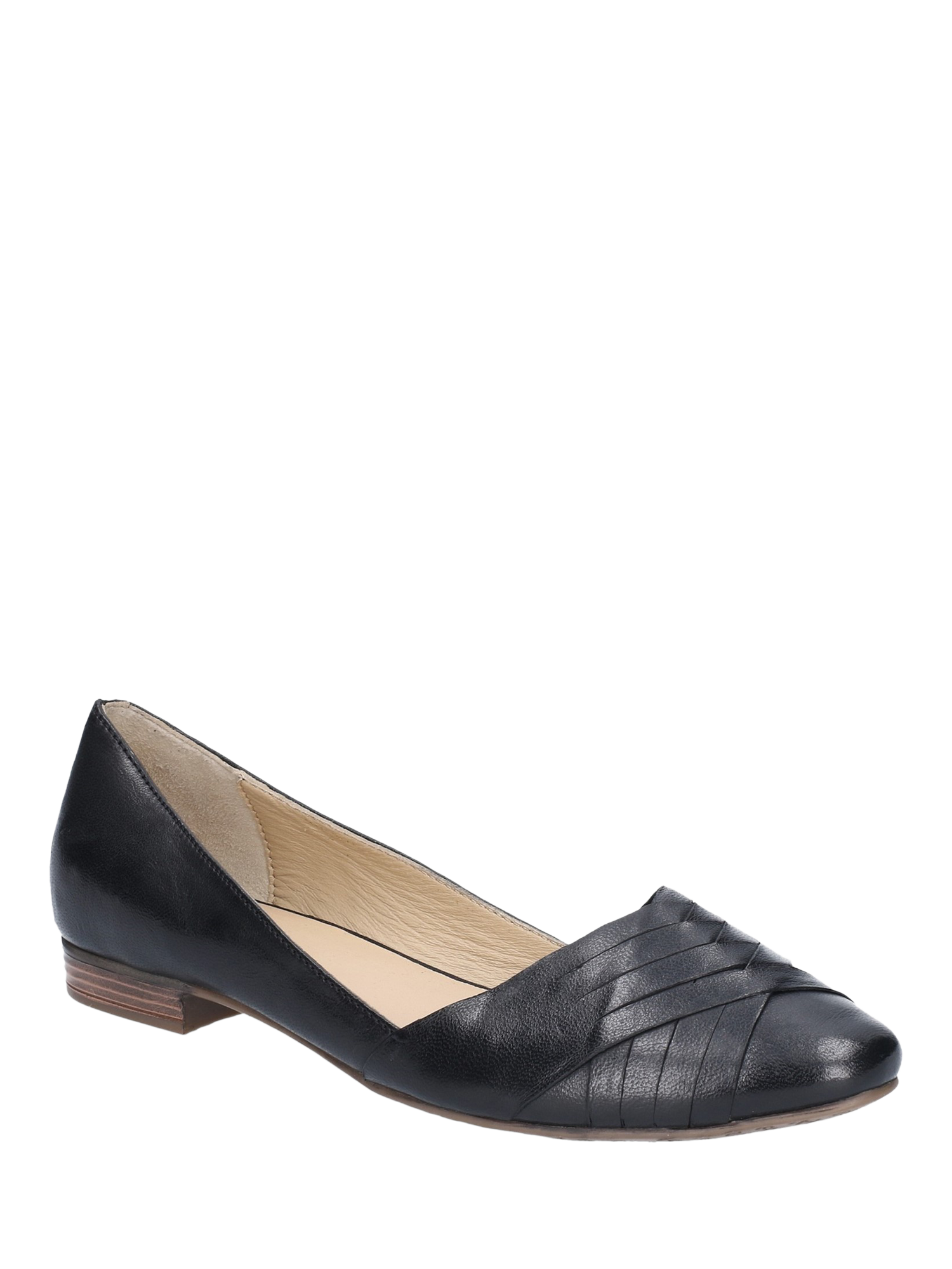 Product image 2 of 4, which shows Hush Puppies Marley Leather Ballerina Pumps, Black, 3