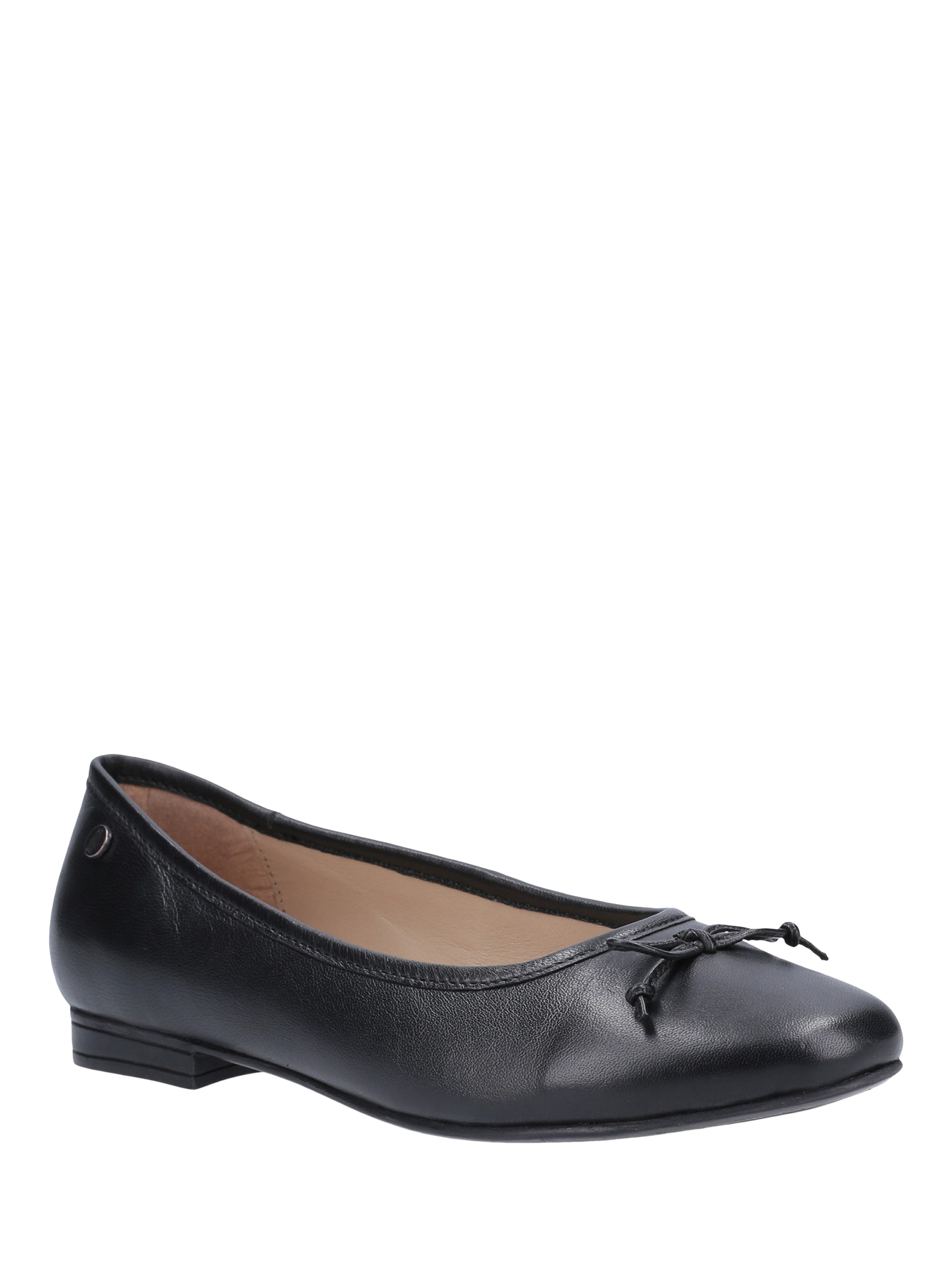 Product image 2 of 4, which shows Hush Puppies Naomi Leather Ballerina Pumps, Black, 3