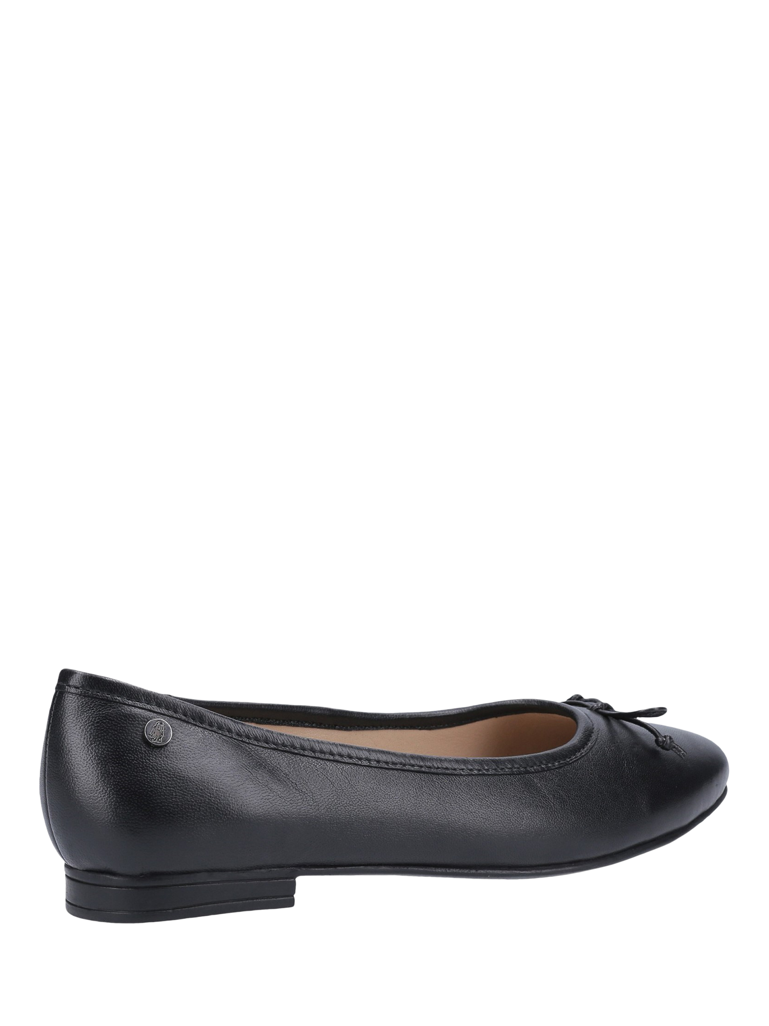 Product image 3 of 4, which shows Hush Puppies Naomi Leather Ballerina Pumps, Black, 3
