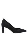 Hush Puppies Olivia Suede Block Heel Court Shoes, Black