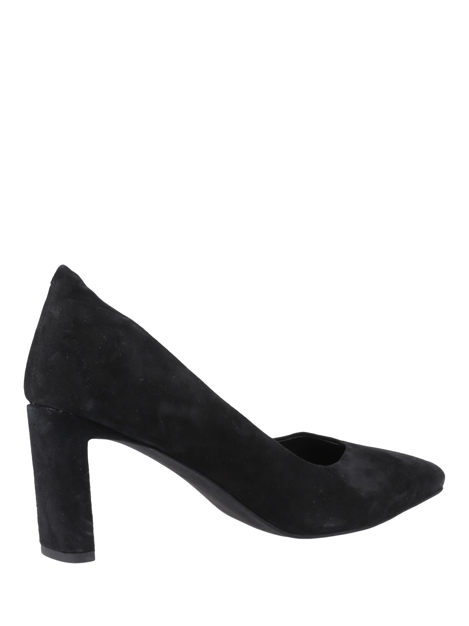 Product image 3 of 4, which shows Hush Puppies Olivia Suede Block Heel Court Shoes, Black, 3