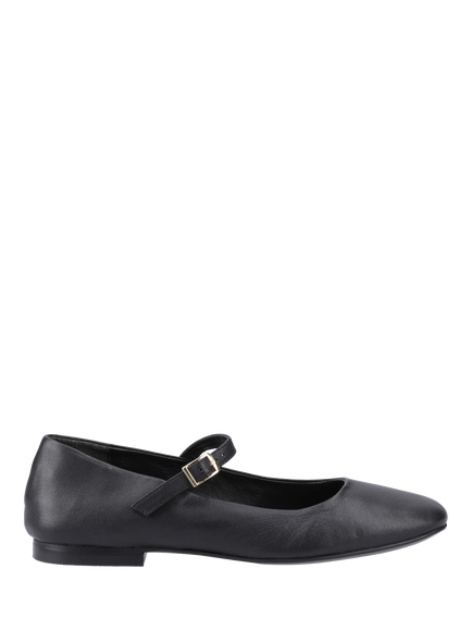 Hush Puppies Pasha Leather Mary Jane Ballerina Shoes, Black, Black