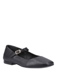 Hush Puppies Pasha Leather Mary Jane Ballerina Shoes, Black