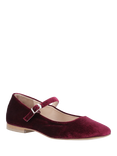 Hush Puppies Pasha Velvet Mary Jane Ballerina Shoes, Dark Red