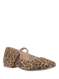 Hush Puppies Pasha Suede Leopard Print Mary Jane Ballerina Shoes, Tan/Multi