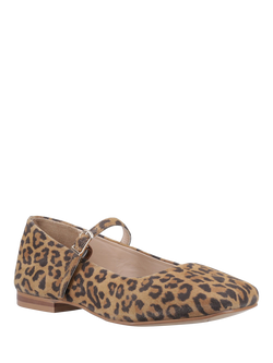 Hush Puppies Pasha Suede Leopard Print Mary Jane Ballerina Shoes, Tan/Multi - view 2, Tan/Multi