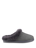 Hush Puppies Amara Suede Faux Fur Lined Slippers, Grey