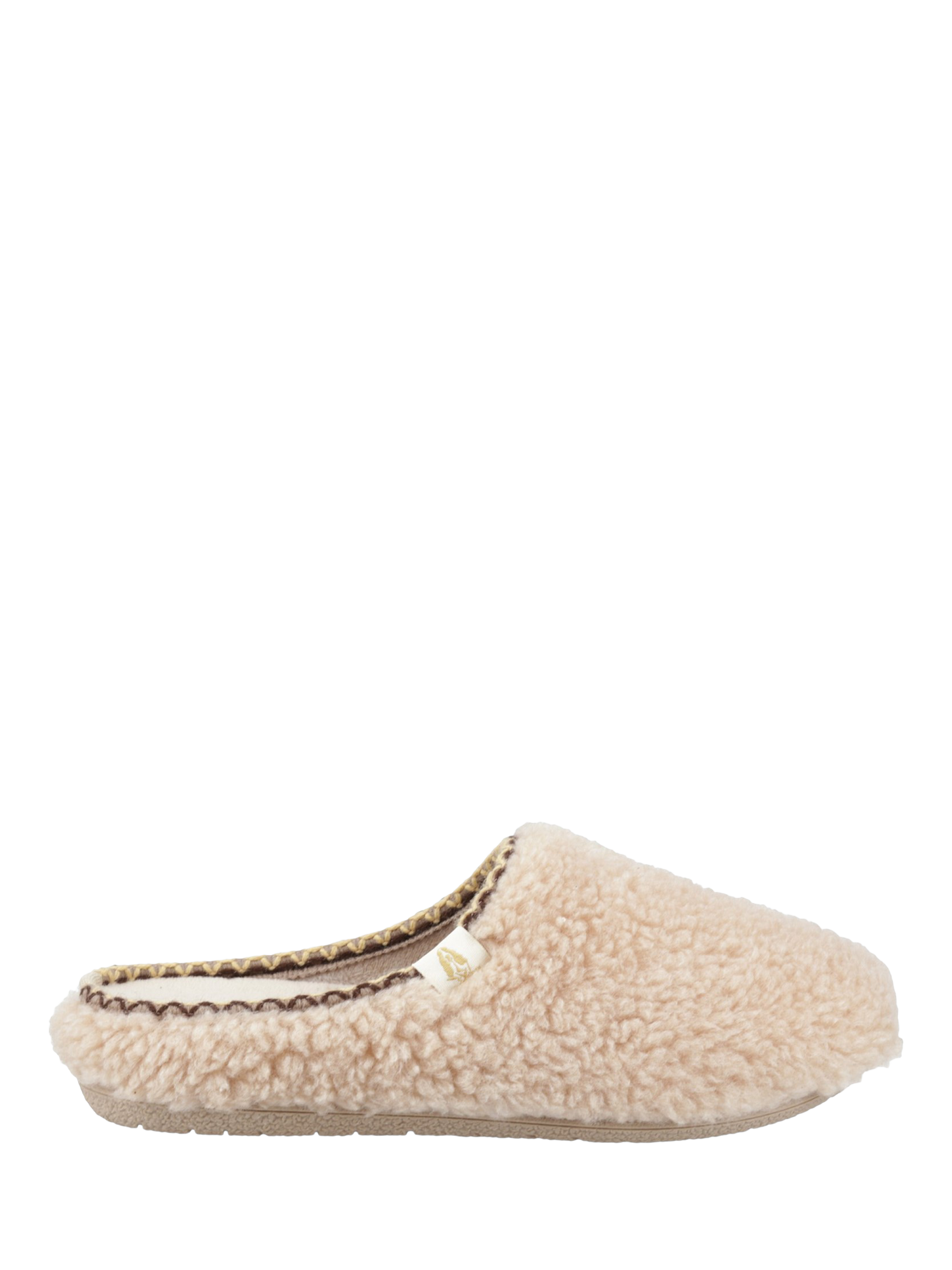 Product image 1 of 4, which shows Hush Puppies Good Teddy Mule Slippers, Beige, 3