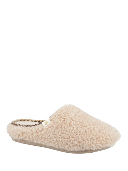 Hush Puppies Good Teddy Mule Slippers - view 2, Beige