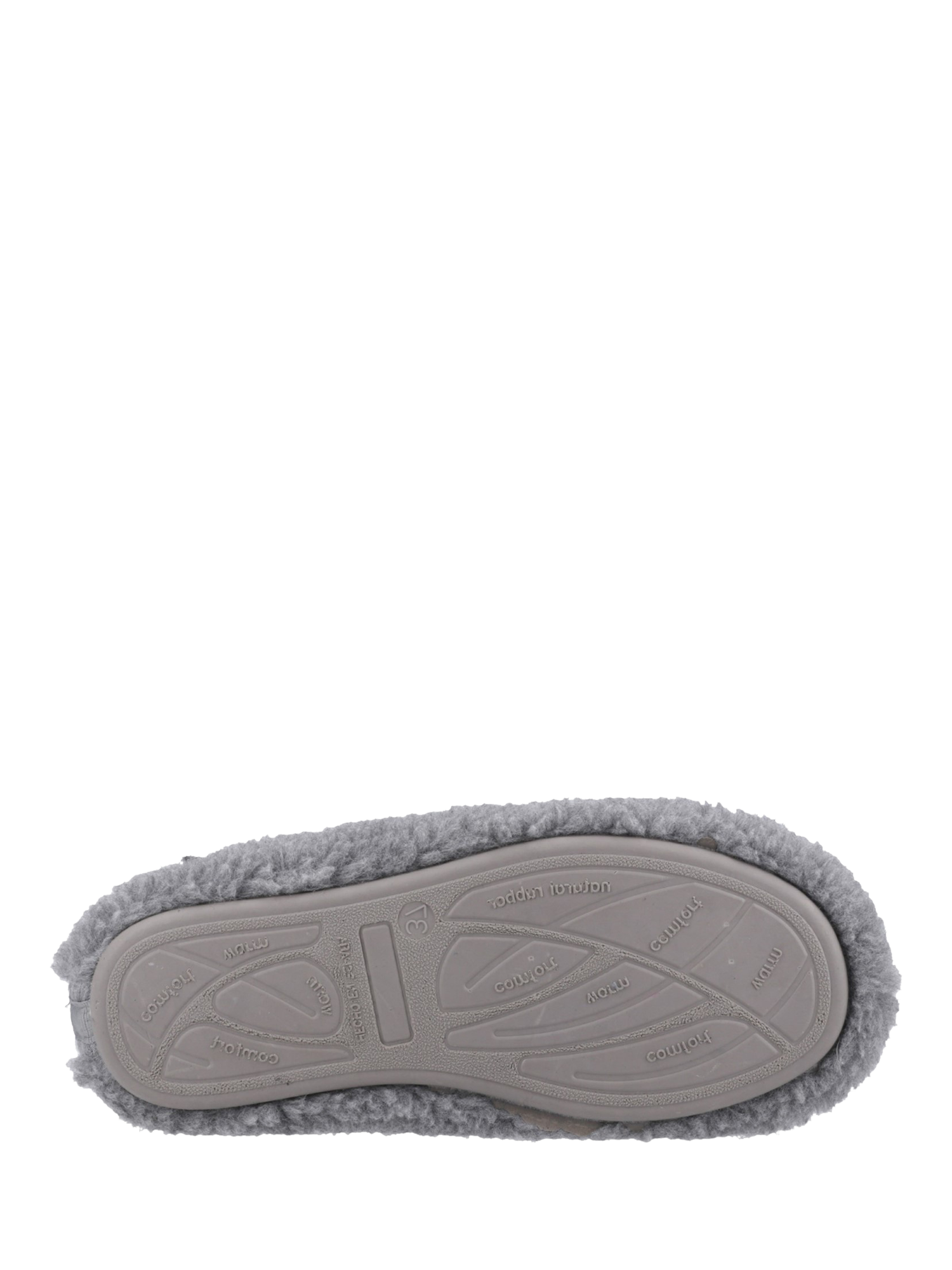 Product image 4 of 4, which shows Hush Puppies Good Teddy Mule Slippers, Grey, 3