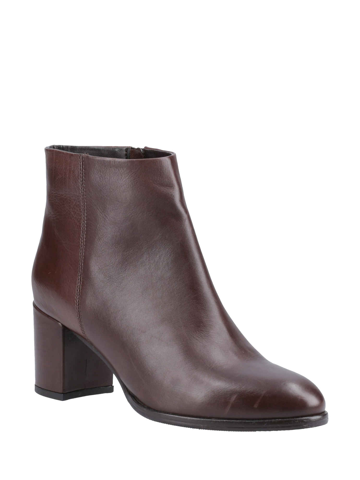 Product image 2 of 4, which shows Hush Puppies Claridy Leather Ankle Boots, Brown, 3