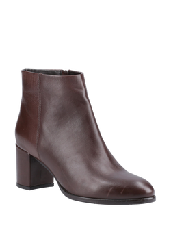 Hush Puppies Claridy Leather Ankle Boots - view 2, Brown