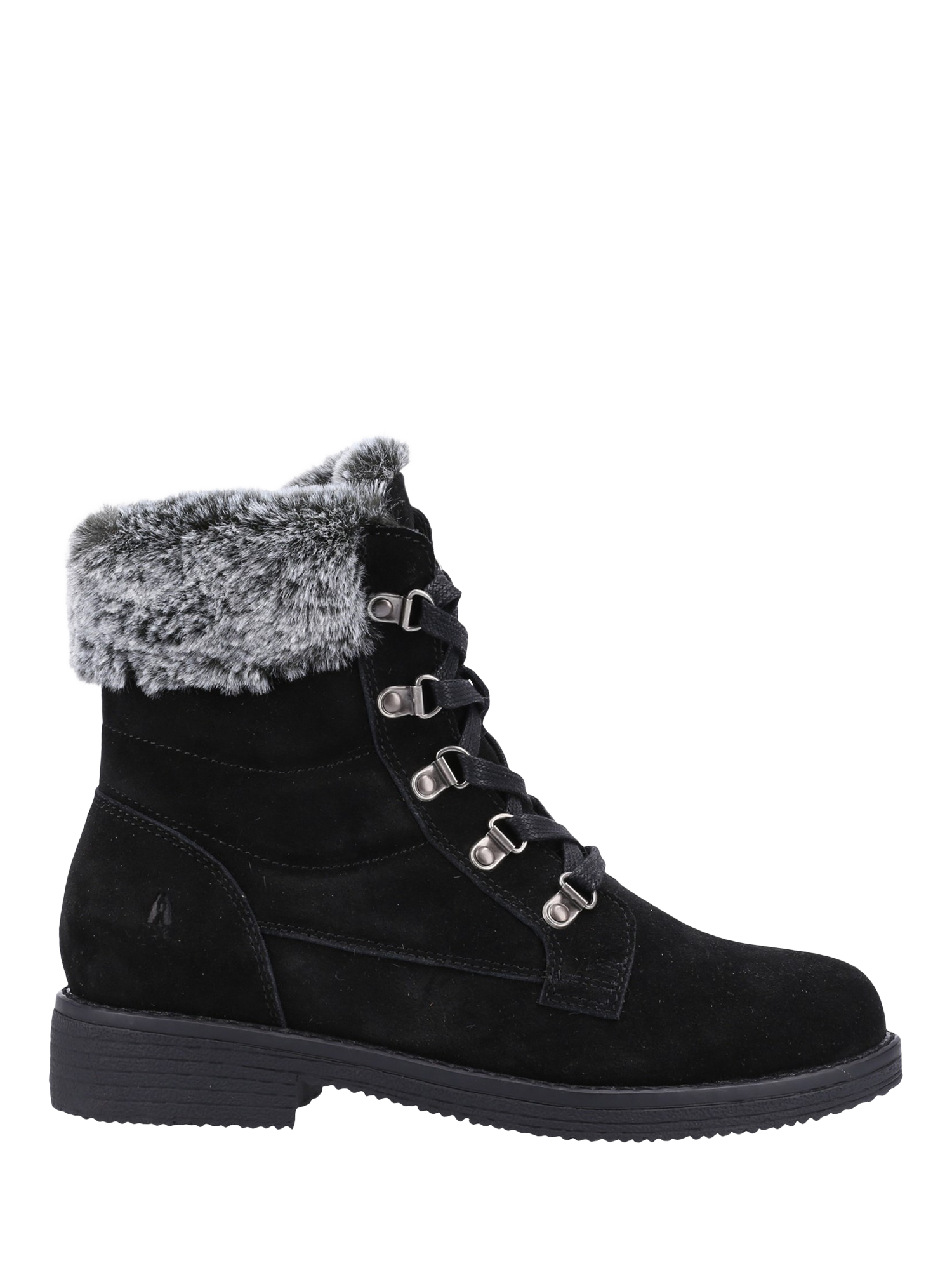 Product image 1 of 4, which shows Hush Puppies Florence Suede Lace Up Ankle Boots, Black, 3