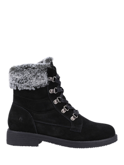 Hush Puppies Florence Suede Lace Up Ankle Boots, Black, Black