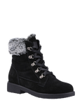 Hush Puppies Florence Suede Lace Up Ankle Boots, Black