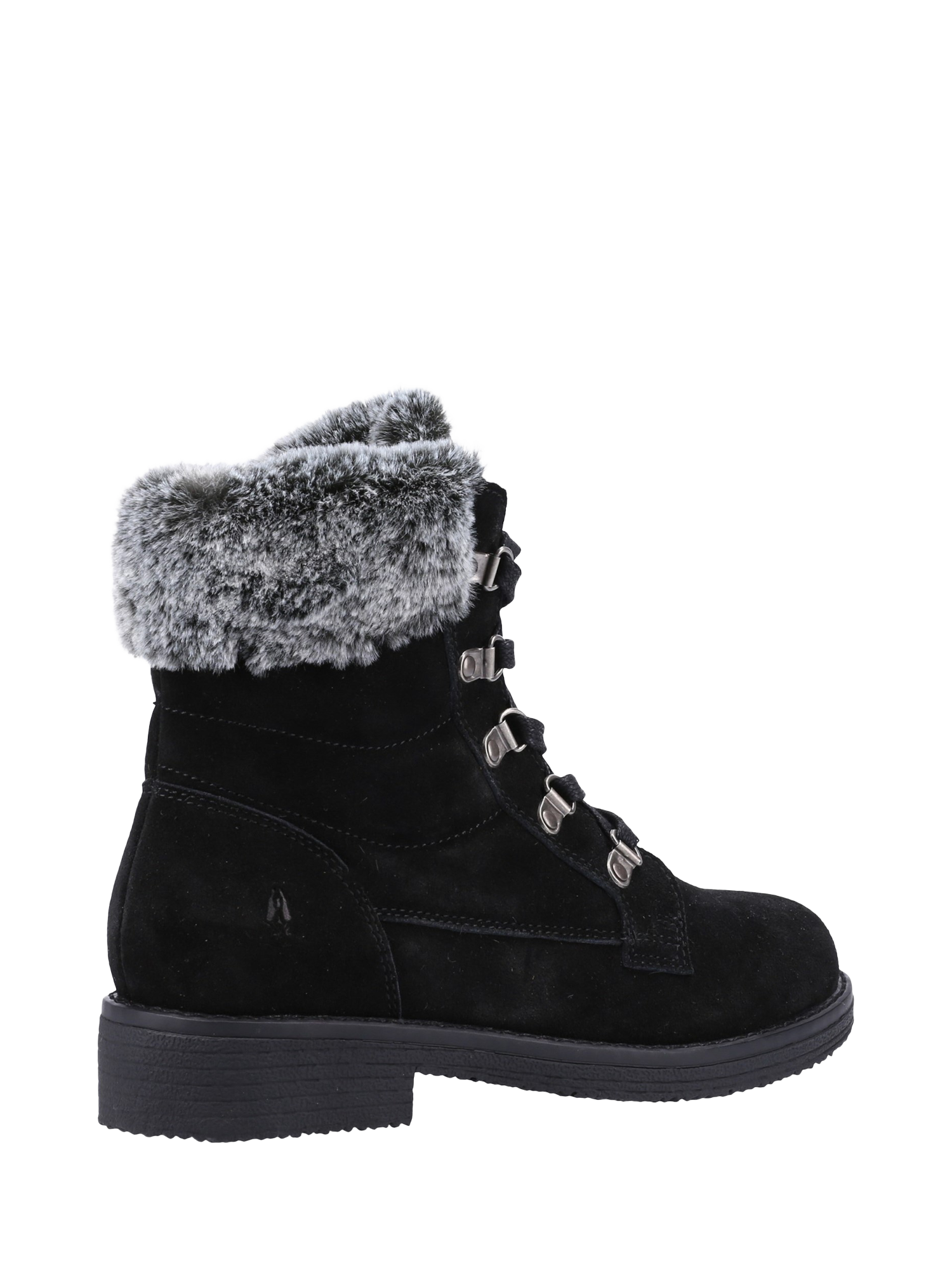 Product image 3 of 4, which shows Hush Puppies Florence Suede Lace Up Ankle Boots, Black, 3