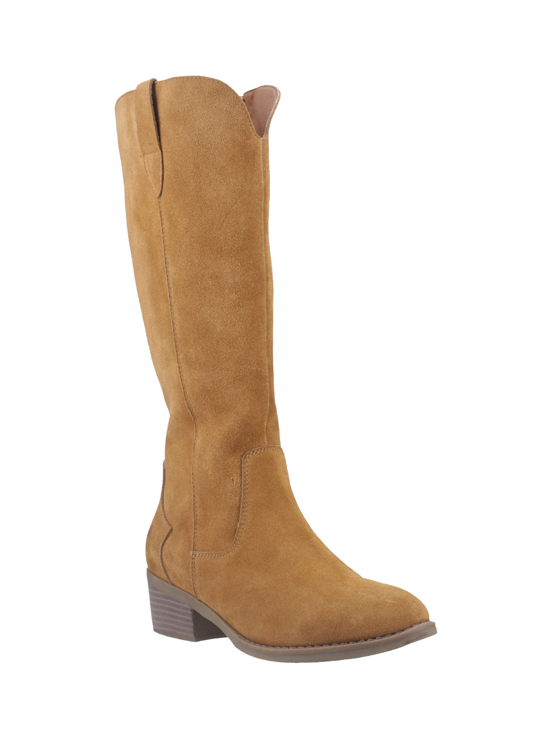 Product image 2 of 4, which shows Hush Puppies Isabella Suede Cowboy Boots, Tan, 3