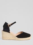 L.K.Bennett Marissa Suede Wedge Espadrille Sandals, Black