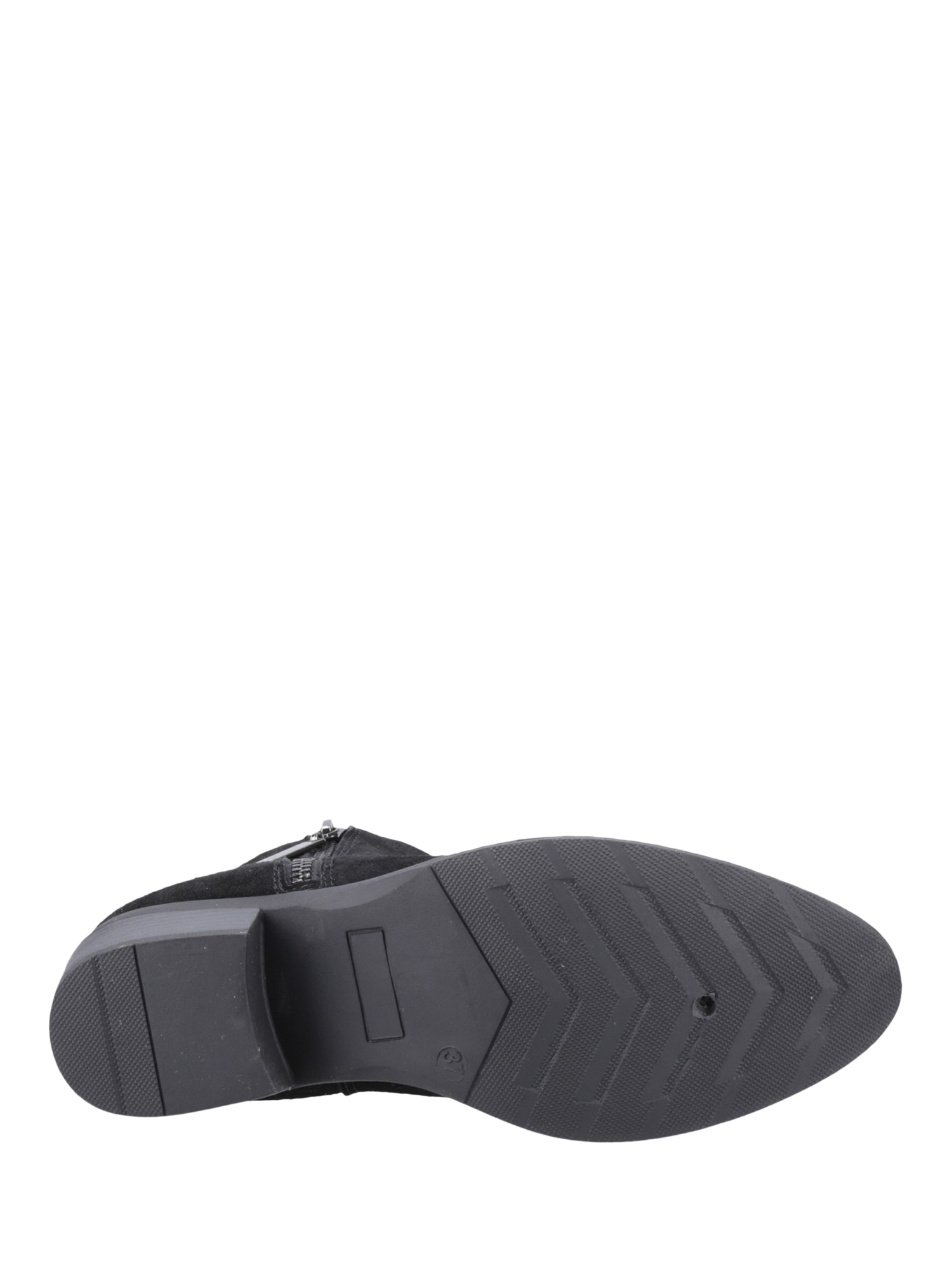 Product image 4 of 4, which shows Hush Puppies Ingrid Zip Suede Ankle Boots, Black, 3