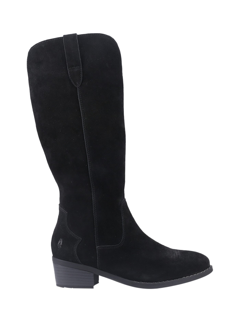 Product image 1 of 4, which shows Hush Puppies Isabella Suede Cowboy Boots, Black, 3