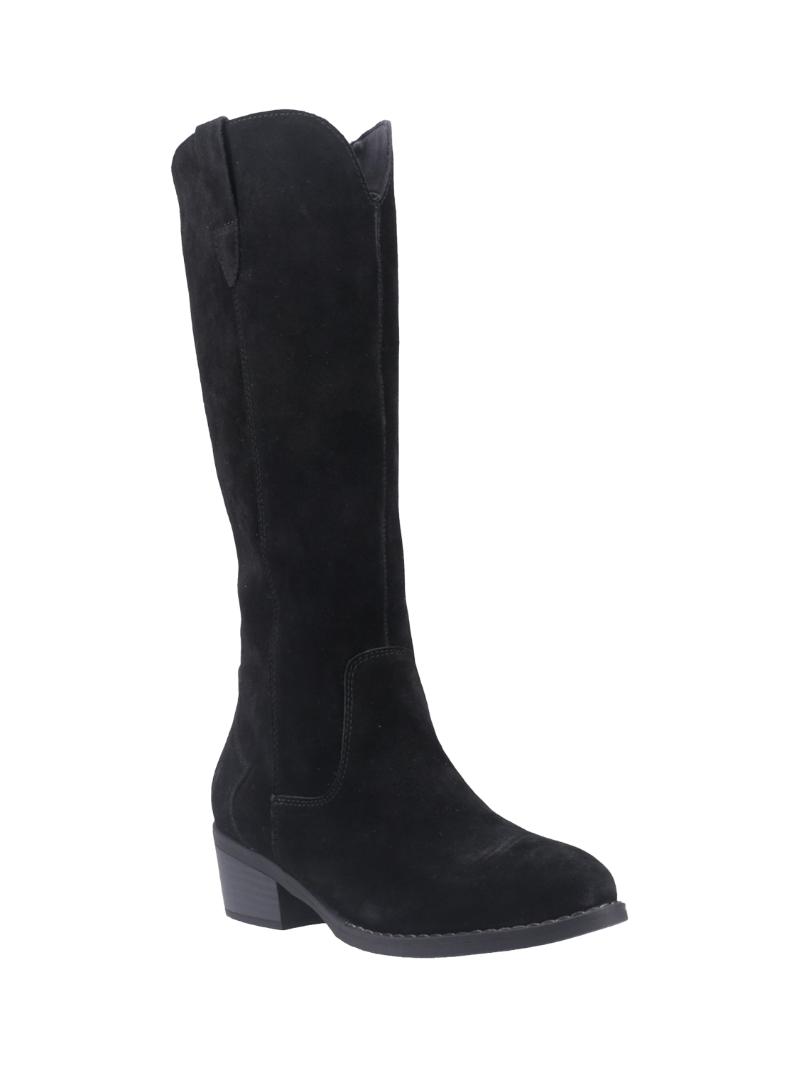 Product image 2 of 4, which shows Hush Puppies Isabella Suede Cowboy Boots, Black, 3