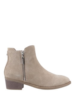 Hush Puppies Ingrid Zip Suede Ankle Boots, Taupe