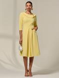 Jolie Moi Collar 3/4 Sleeve Midi Dress