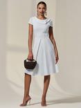 Jolie Moi Retro Collar Cap Sleeve Dress, White
