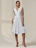 Jolie Moi Plain Sleeveless Midi Dress, White
