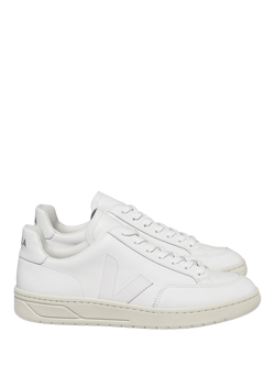 VEJA V12 Leather Lace Up Trainers, Extra White, Extra White